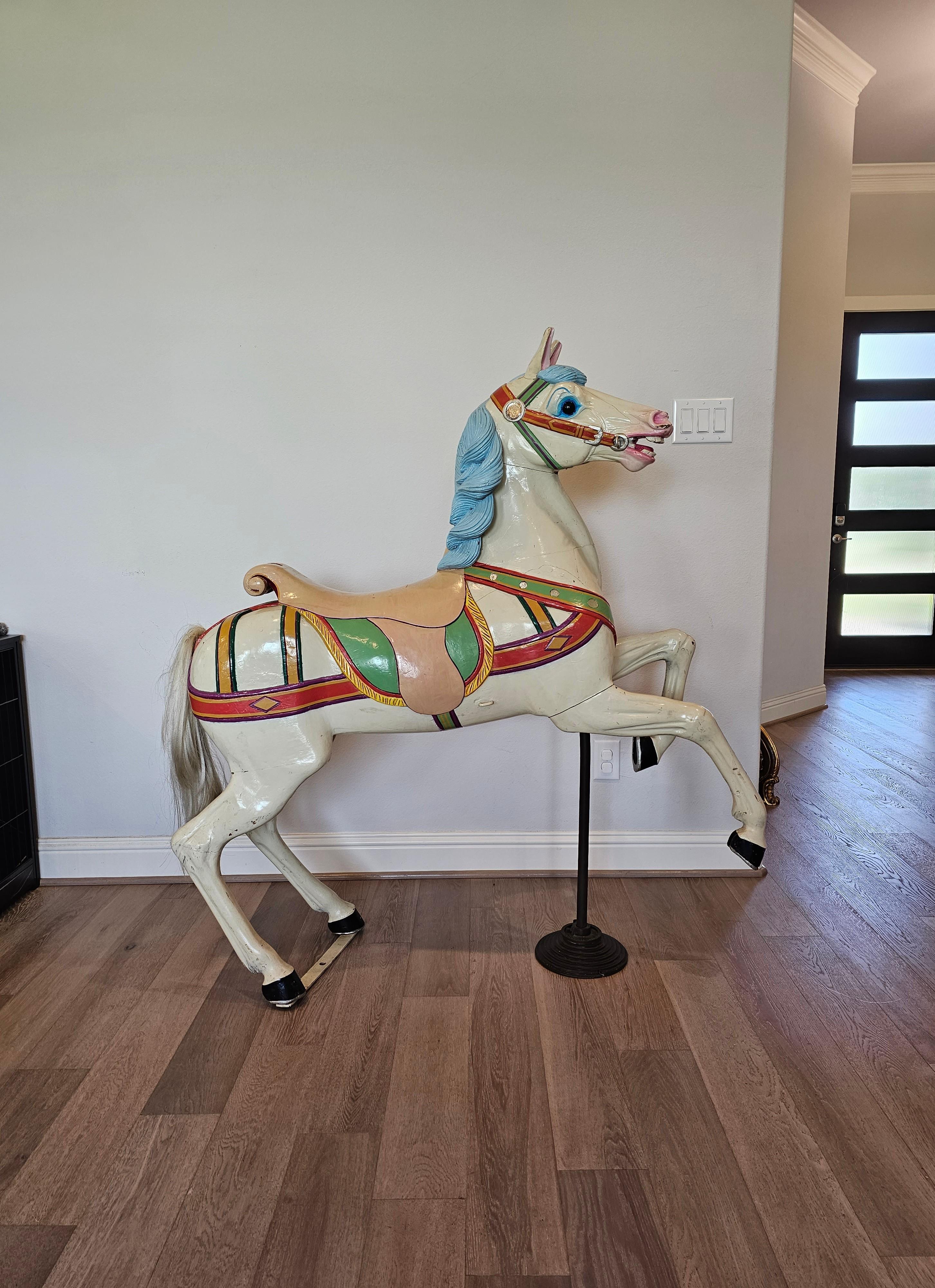 19th Century German Carved Polychrome Carousel Horse by P. Schneider For Sale 2
