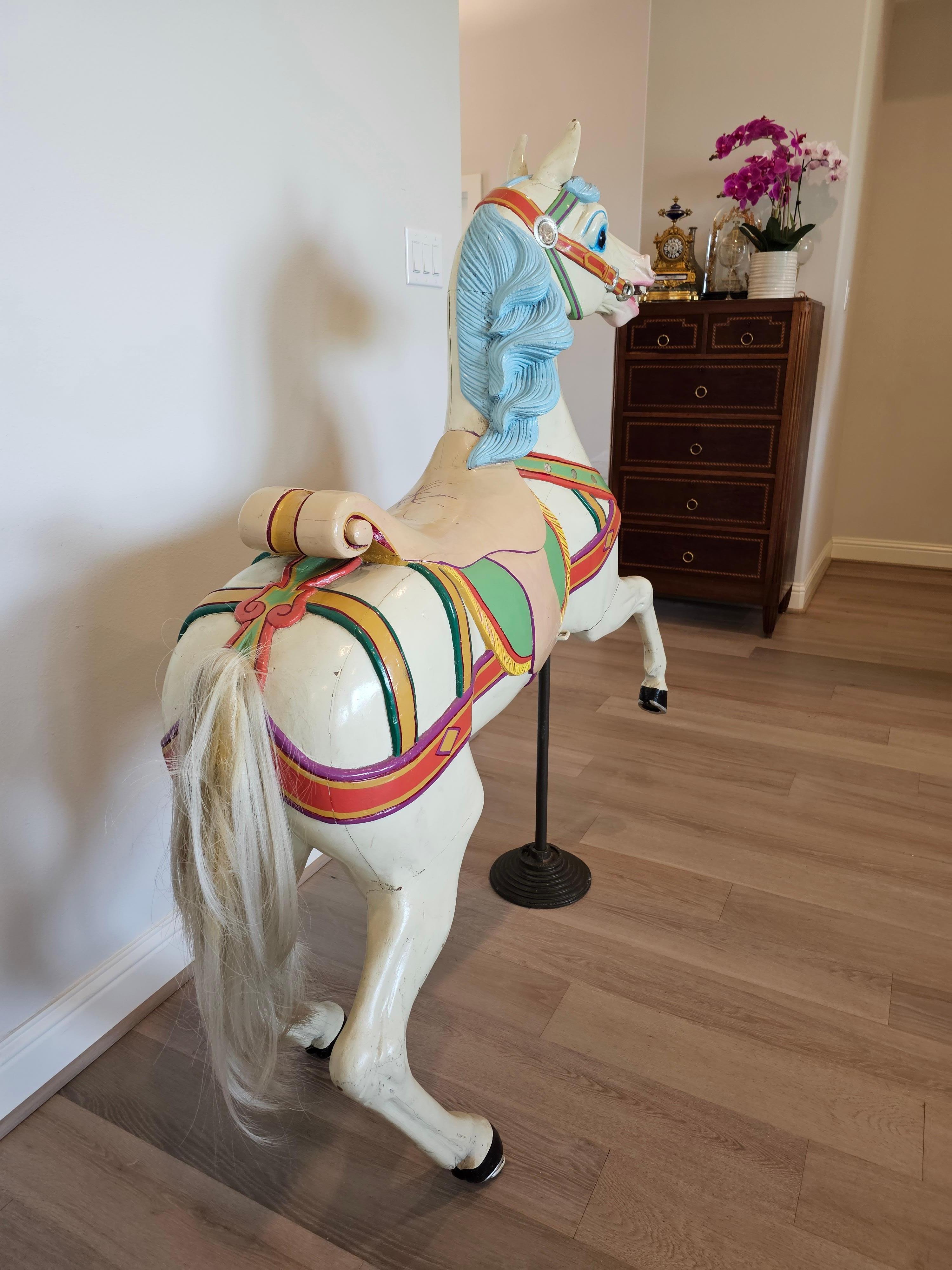 19th Century German Carved Polychrome Carousel Horse by P. Schneider For Sale 7