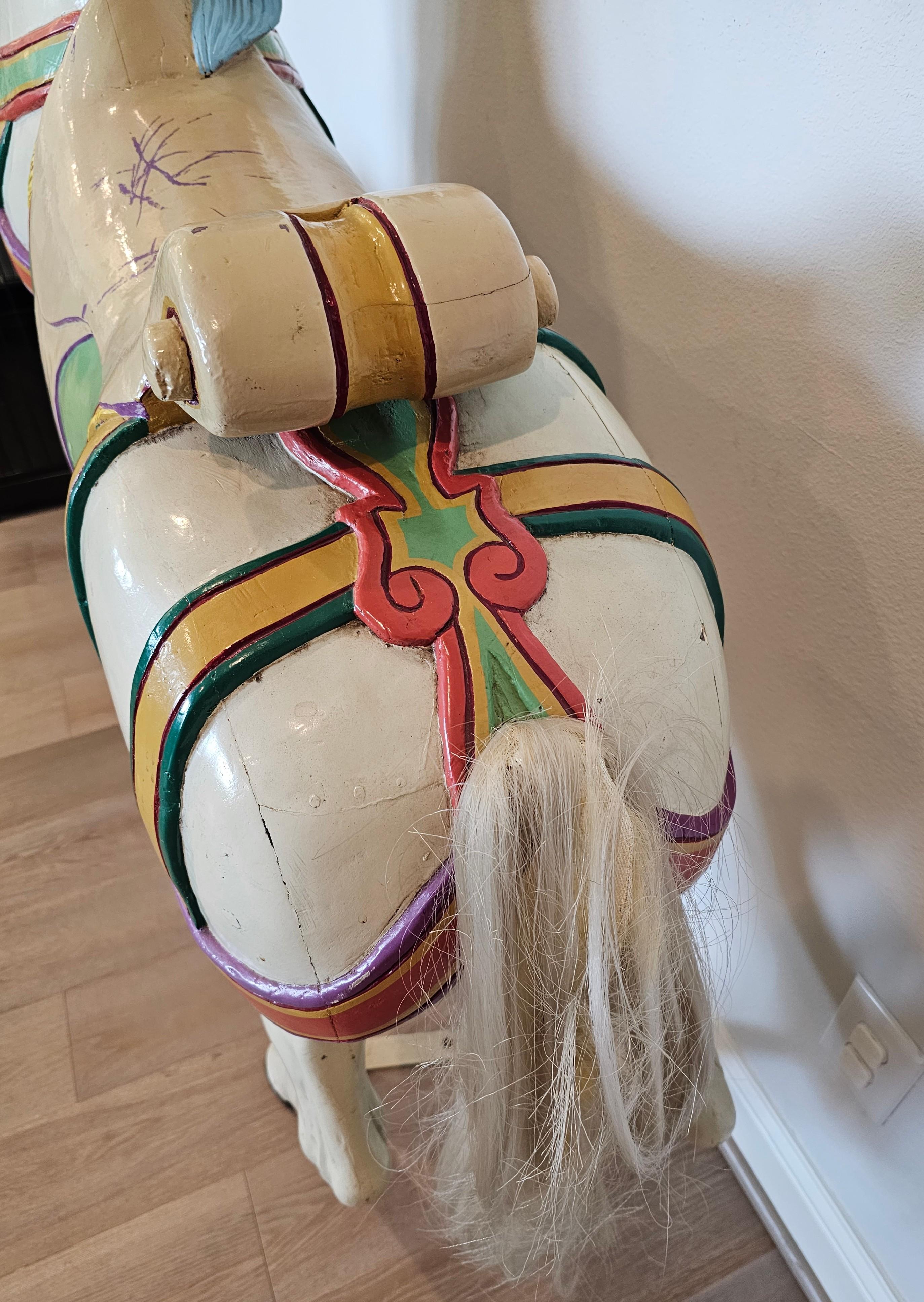 19th Century German Carved Polychrome Carousel Horse by P. Schneider For Sale 8