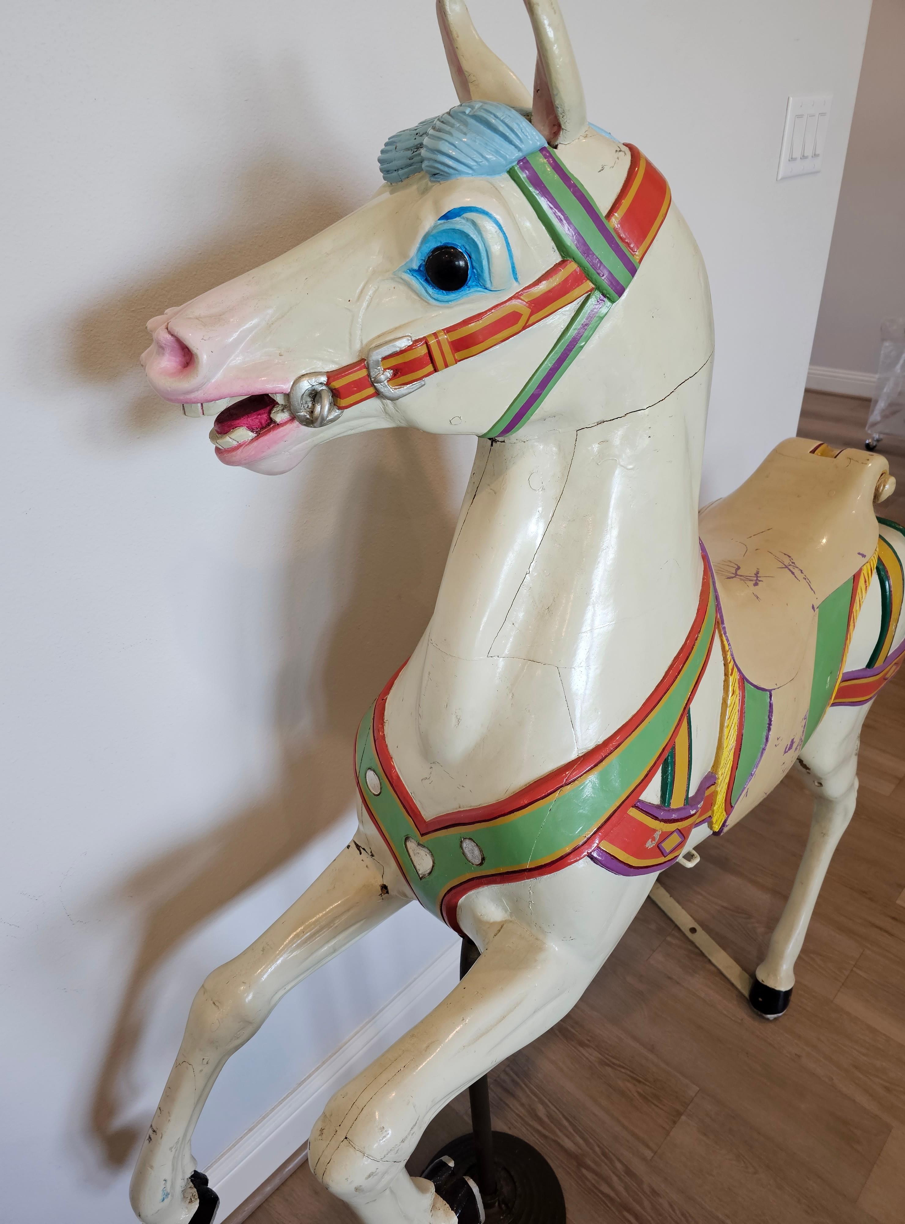 19th Century German Carved Polychrome Carousel Horse by P. Schneider For Sale 1