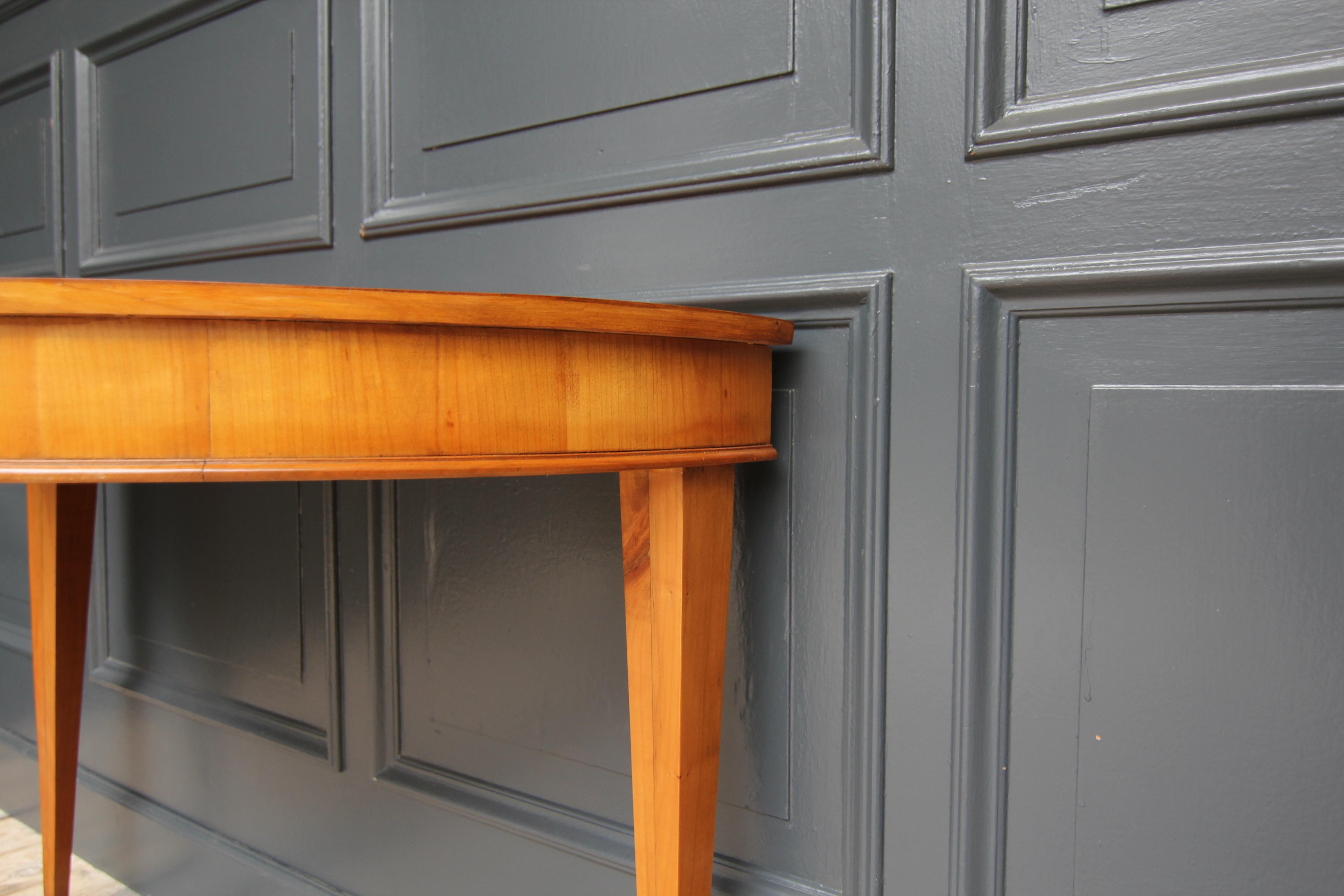 19th Century German Cherrywood Biedermeier Demi Lune Console Table For Sale 7