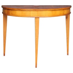 19th Century German Cherrywood Biedermeier Demi Lune Console Table