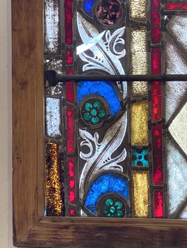 19th Century German Ecclesiastical Church Stained Glass Window For Sale at 1stDibs