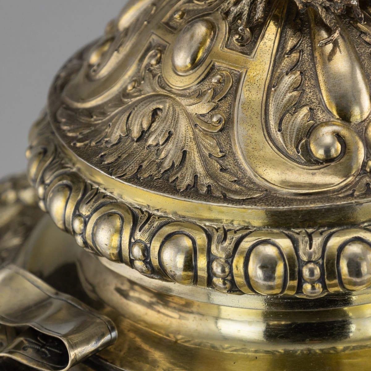 19th Century German Exceptional Solid Silver-Gilt Vases, Hanau, circa 1880 10