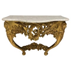 19th Century German Giltwood Console Tabe