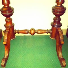 19th Century "German Gründerzeit" Burl Walnut Work Sewing End or Side Table