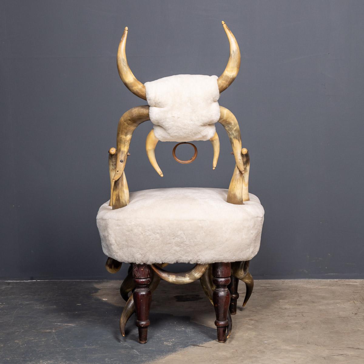 19th Century German Hall Bull Horn Chair, Black Forest c.1880 1