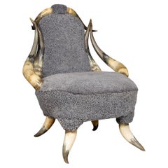 Antique 19th Century German Hall Bull Horn Chair, Black Forest, c.1880