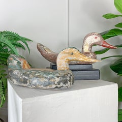 19th Century German Hand Carved and Painted Decoy Ducks