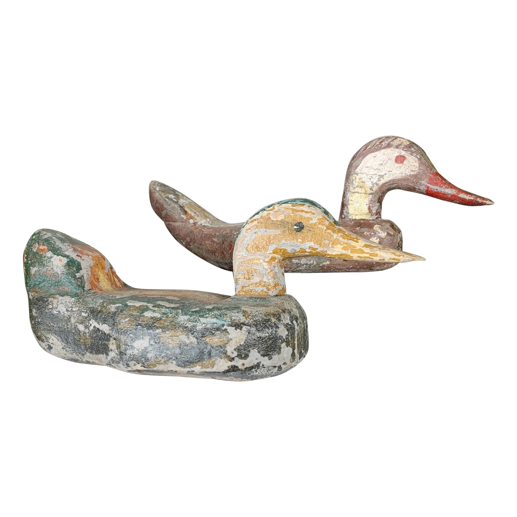 19th Century German Hand Carved and Painted Decoy Ducks