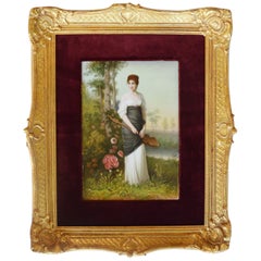 19th Century, German, Hand Painted Porcelain Plaque