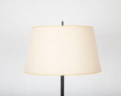 Lampe sur pied allemande en fer et laiton du 19e siècle