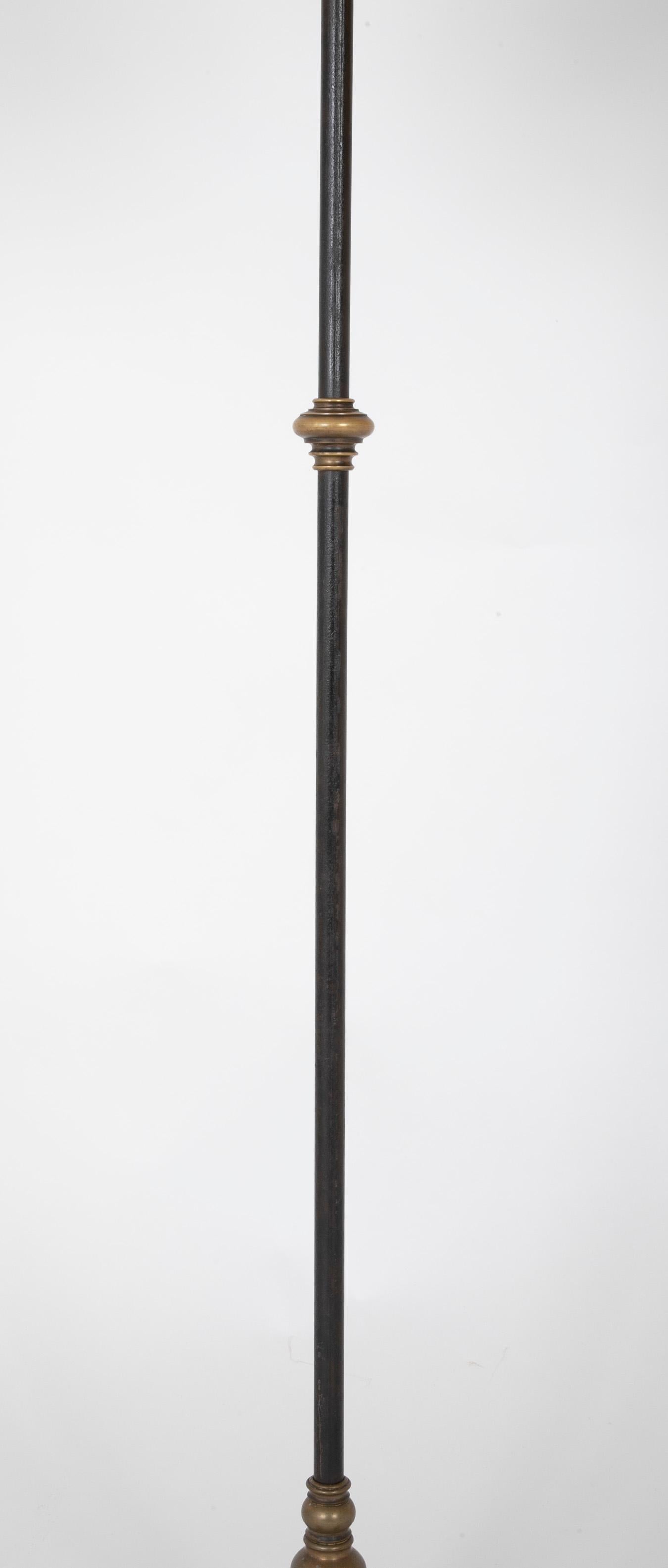 Baroque 19th Century German Iron and Brass Standing Lamp