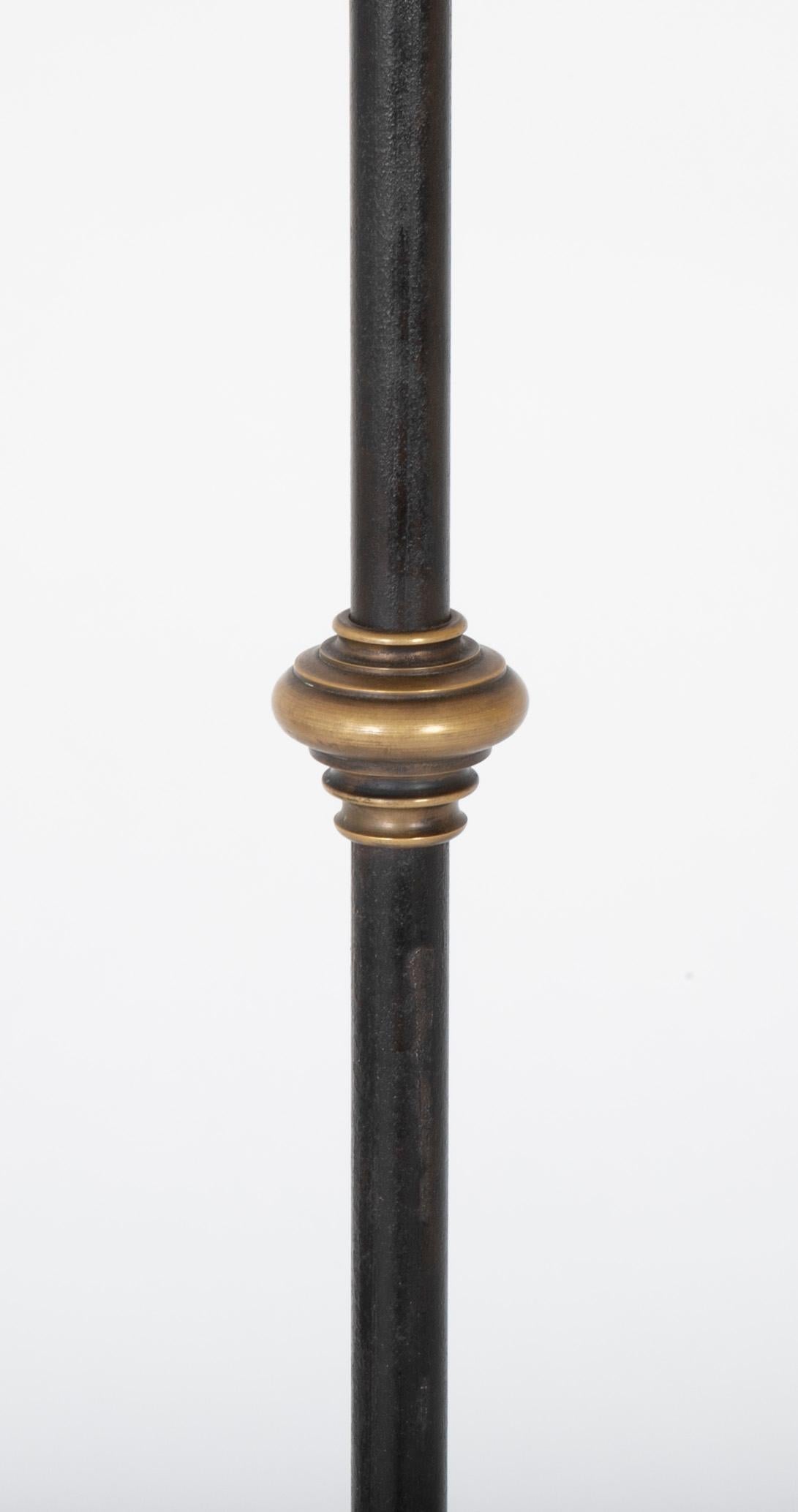 19th Century German Iron and Brass Standing Lamp In Good Condition In Stamford, CT