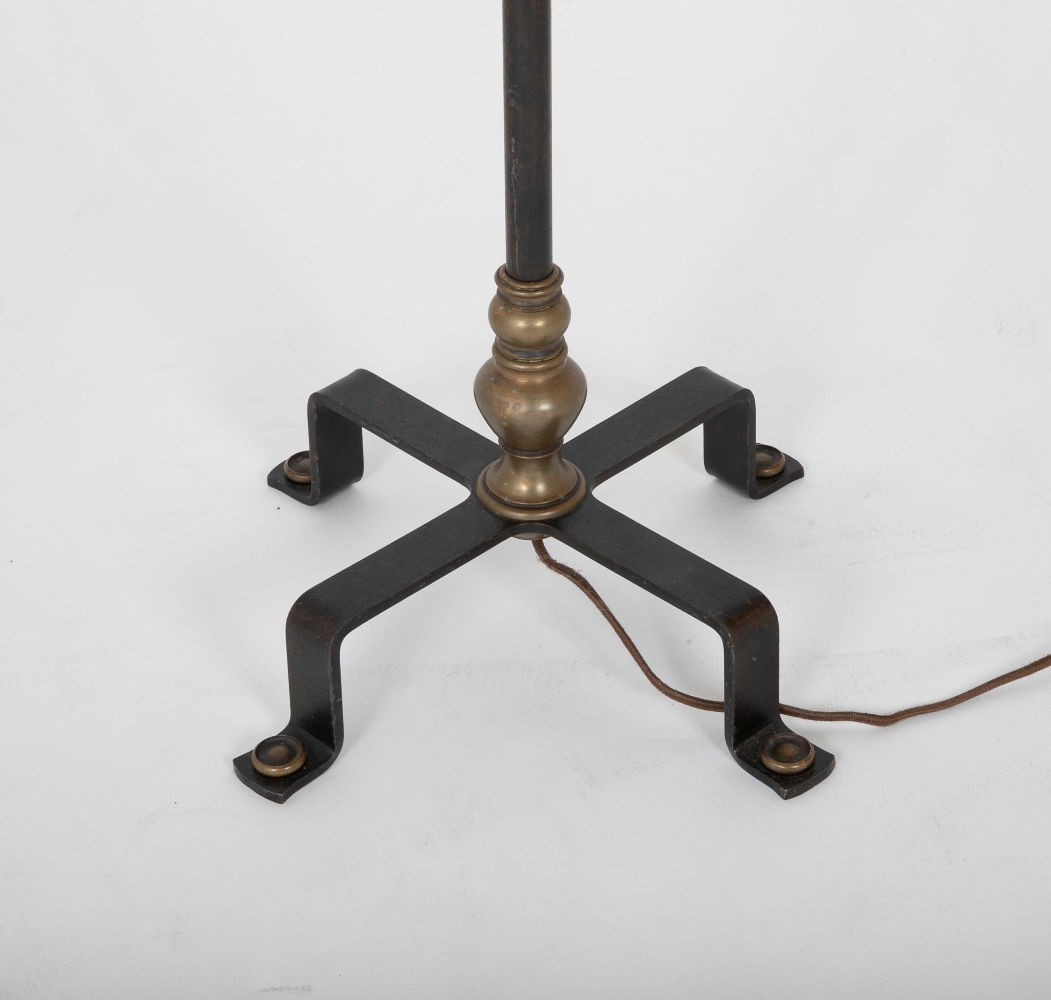 19th Century German Iron and Brass Standing Lamp 1