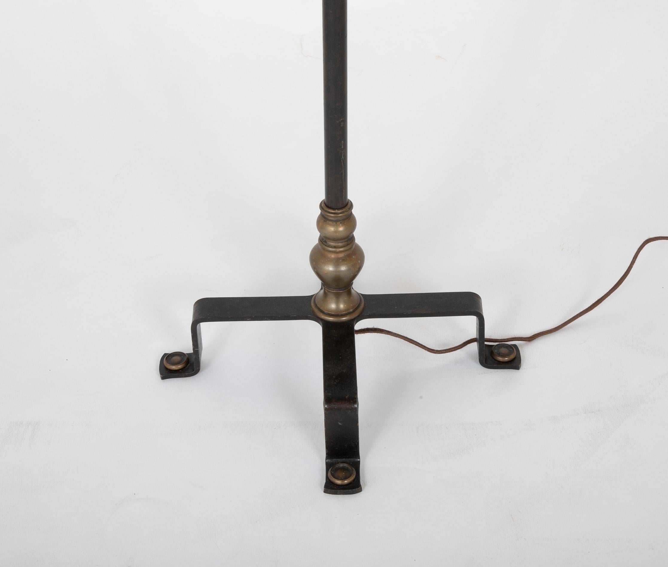 19th Century German Iron and Brass Standing Lamp 2