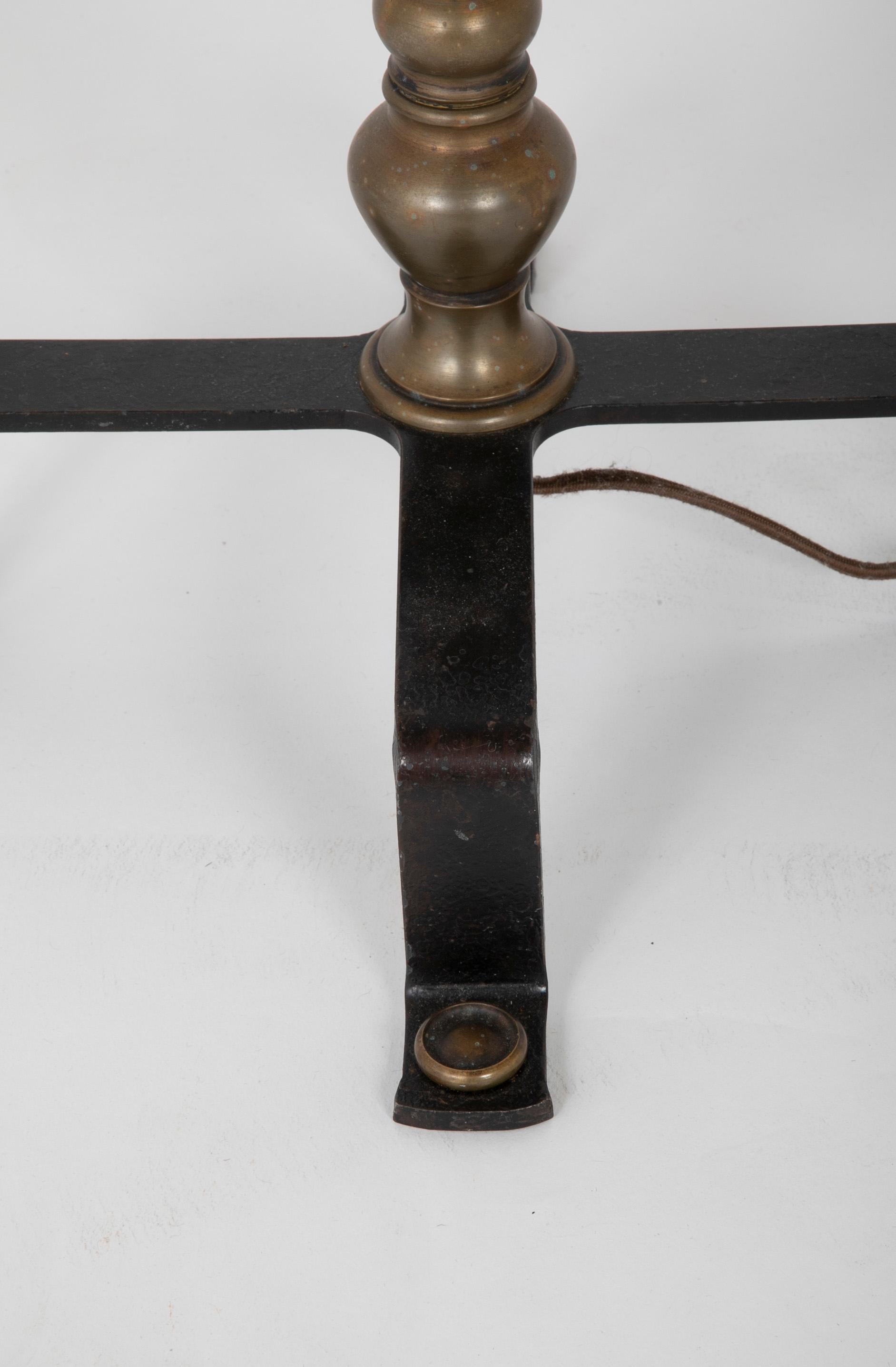 19th Century German Iron and Brass Standing Lamp 3