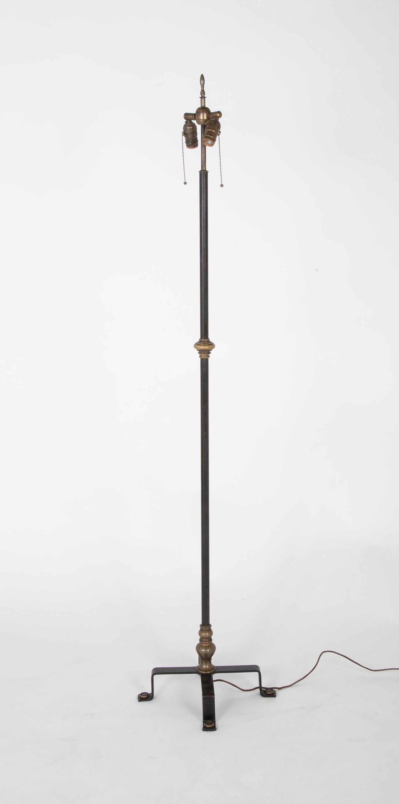 19th Century German Iron and Brass Standing Lamp 4
