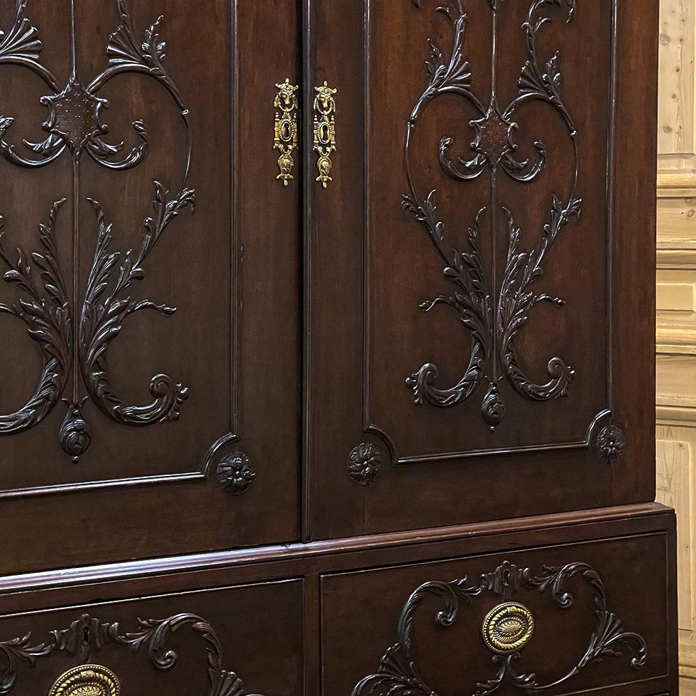 19th Century German Mahogany Wardrobe ~ Linen Press For Sale 6