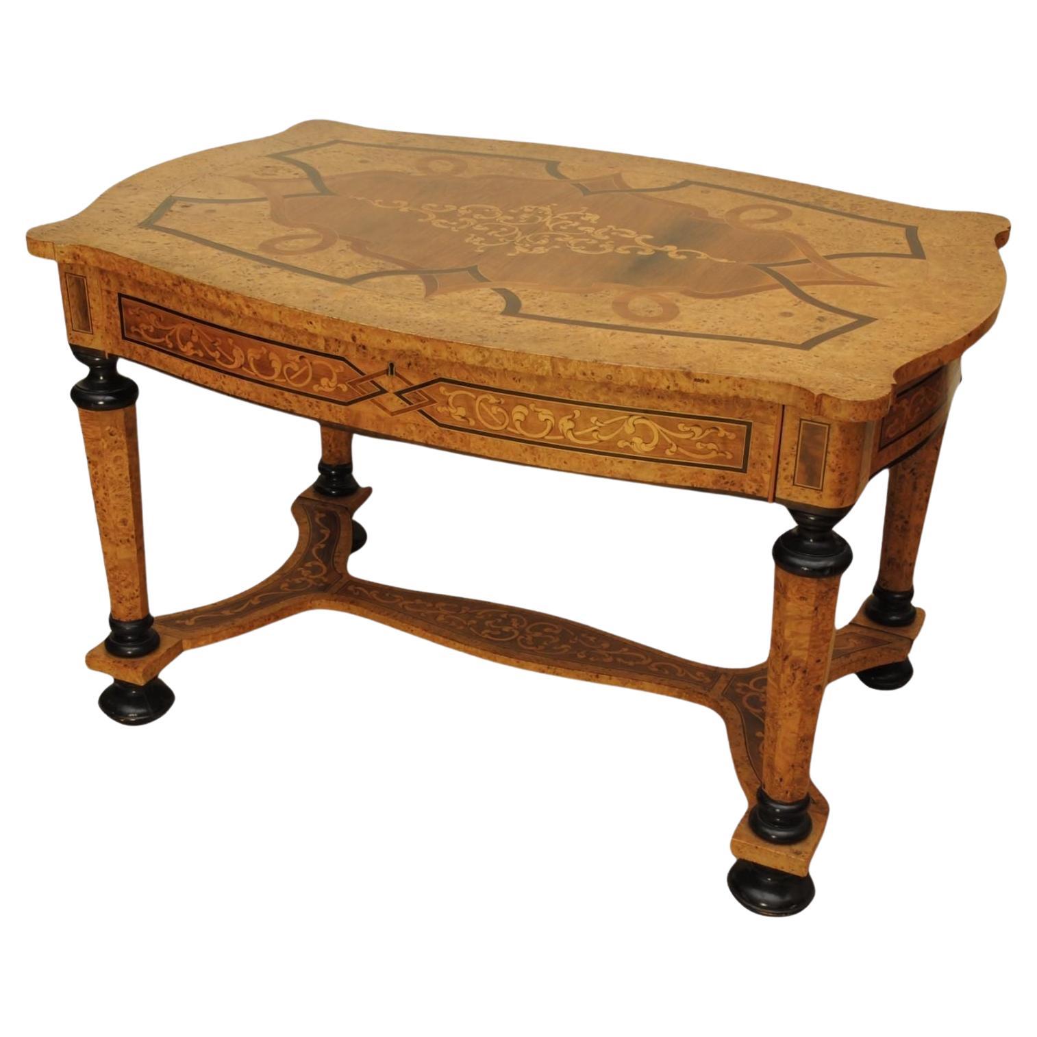 19th Century German Marquetry Centre Table For Sale