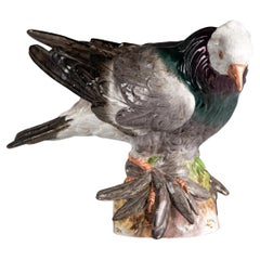 Modèle de pigeon allemand en porcelaine peinte de Meissen du 19ème siècle
