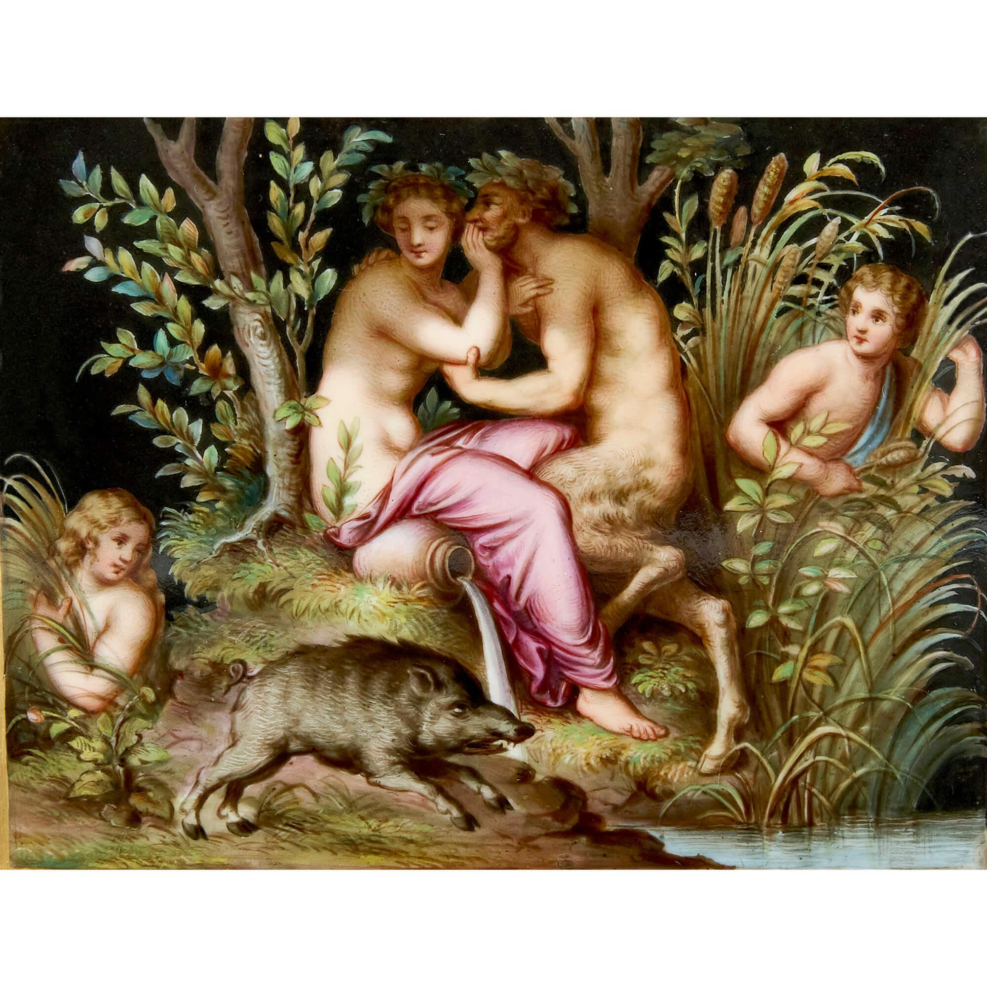 Neoclassico Targa in porcellana dipinta Meissen Porcelain del XIX secolo in vendita