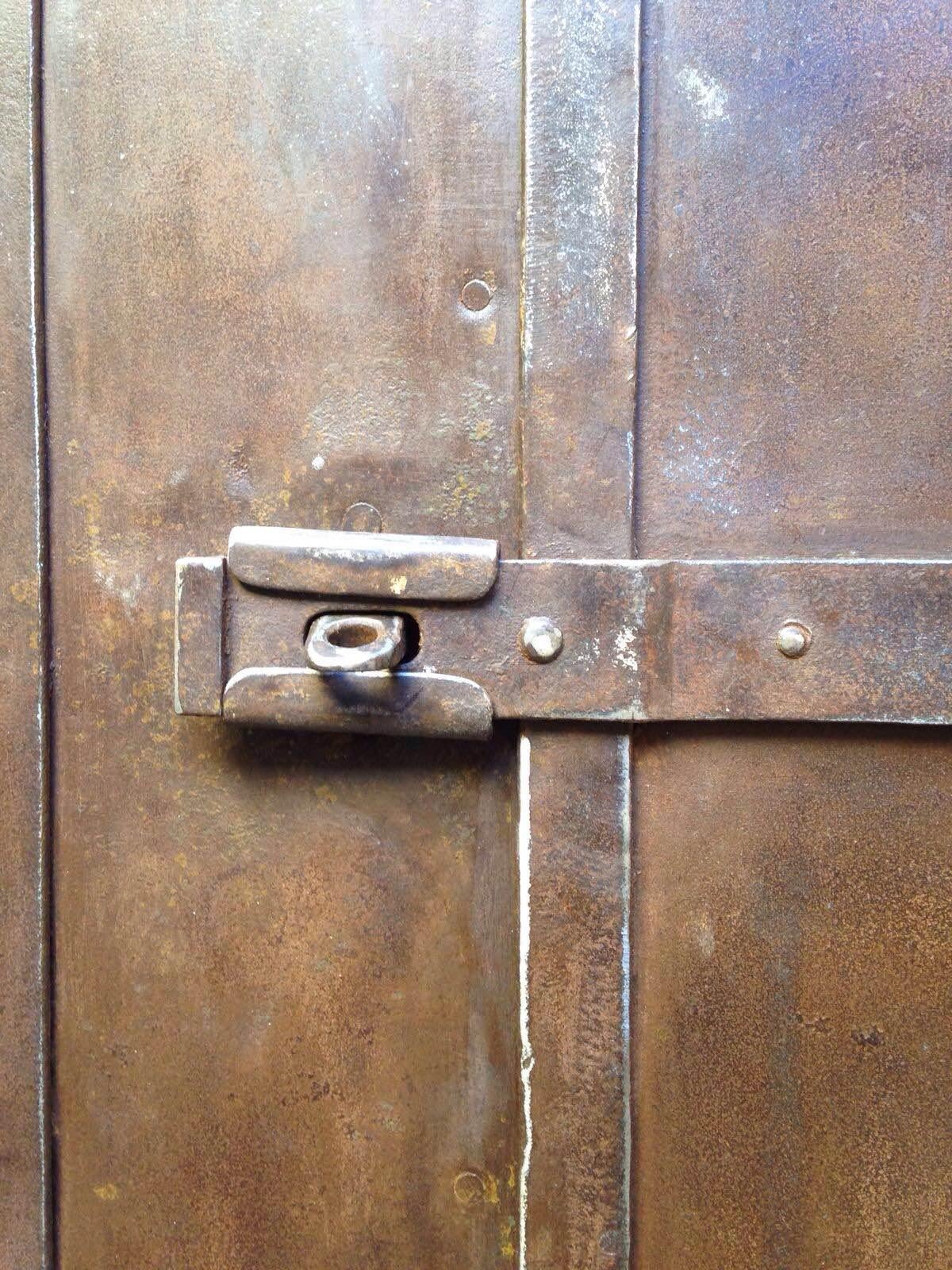 Early 20th Century 19th Century German Military Rust Metal Locker from Stuttgard, 1920-1930 For Sale