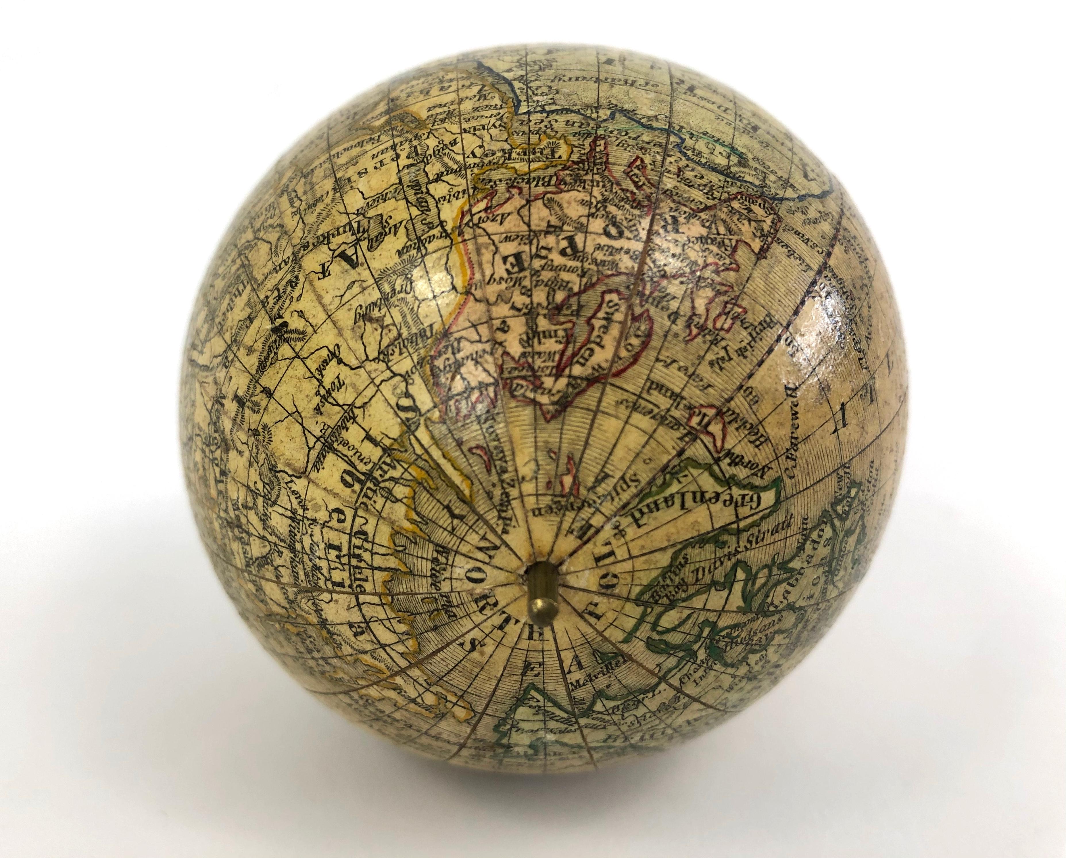 Fin du XIXe siècle globe terrestre de poche miniature allemand du 19ème siècle en vente