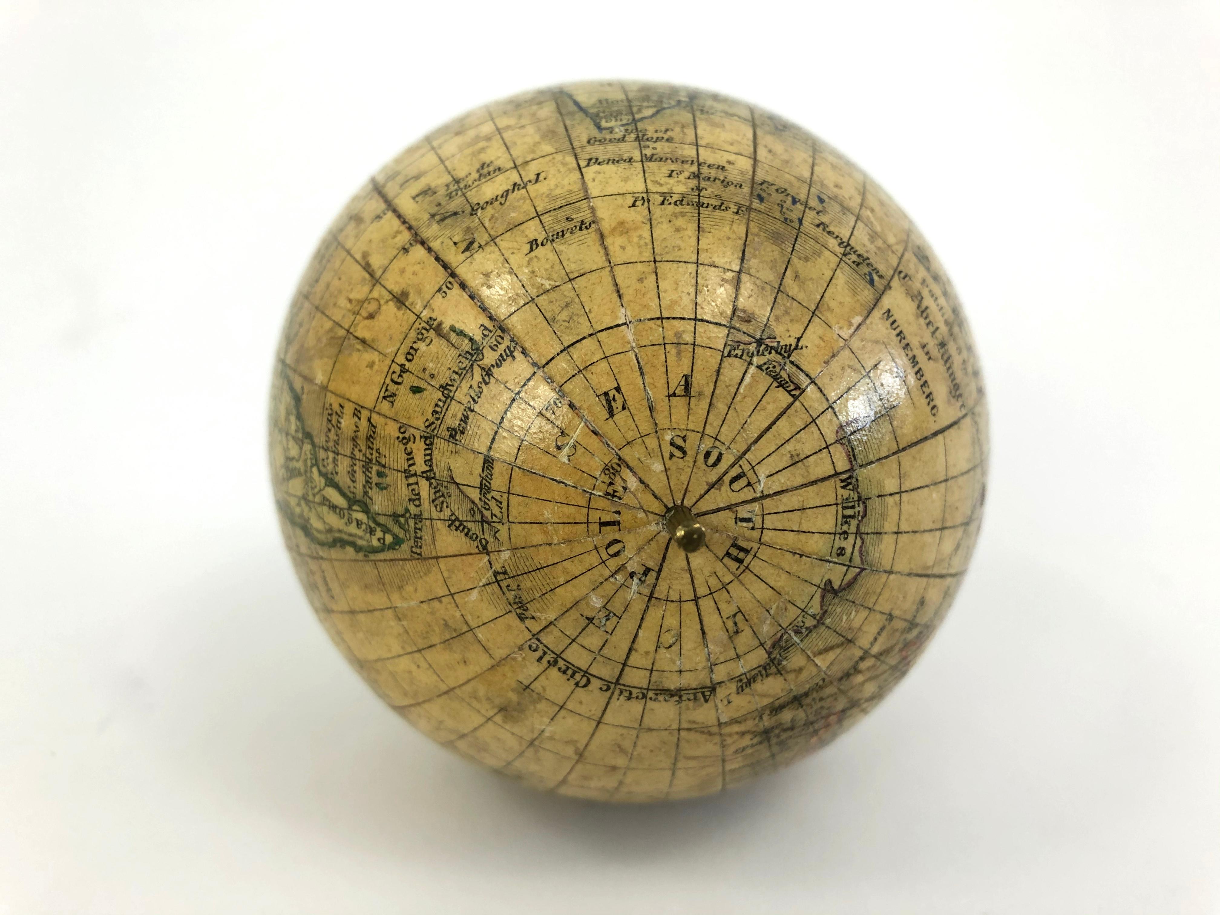 19th Century German Miniature Pocket Terrestrial Globe For Sale 1