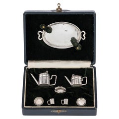 Antique 19th Century German Miniature Silver Tea & Coffee Service, c.1860
