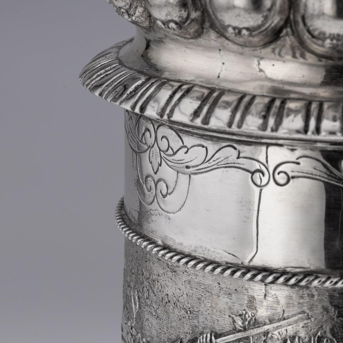 19th Century German Monumental Solid Silver Tankard, Neresheimer, Hanau c.1890 For Sale 7