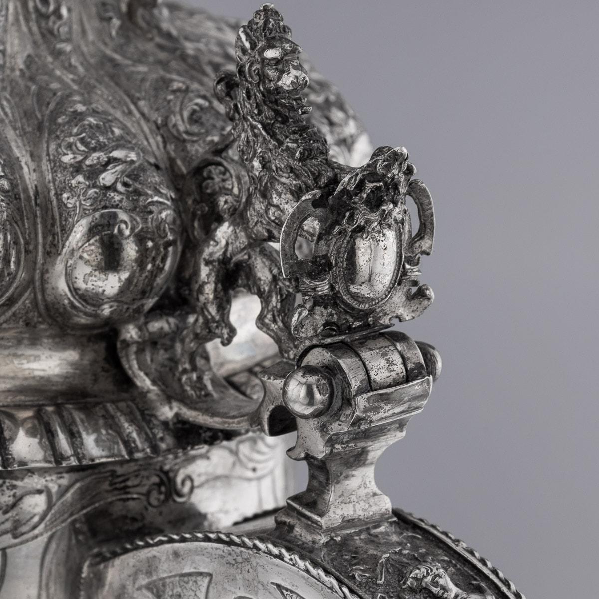 19th Century German Monumental Solid Silver Tankard, Neresheimer, Hanau c.1890 For Sale 8