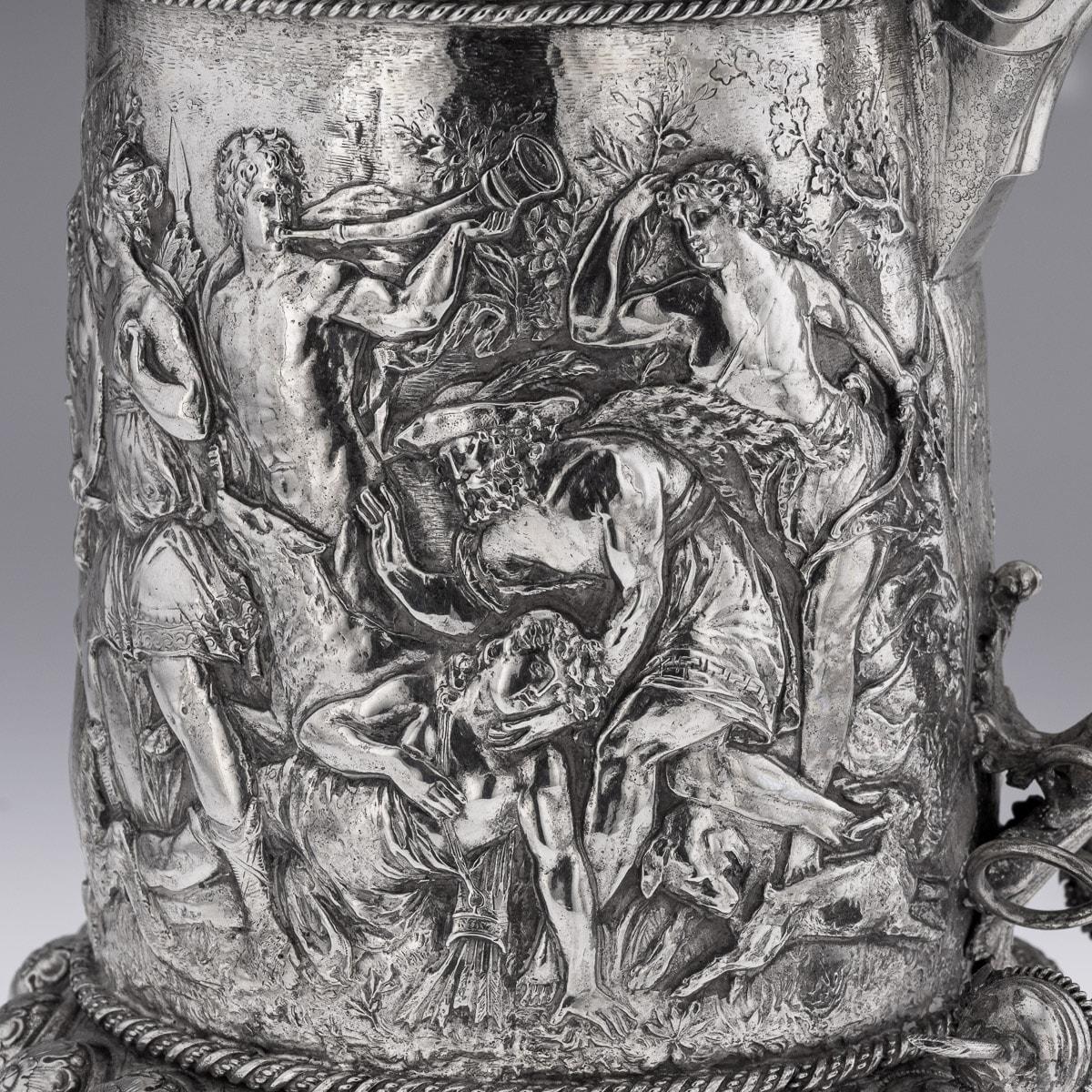 19th Century German Monumental Solid Silver Tankard, Neresheimer, Hanau c.1890 For Sale 12