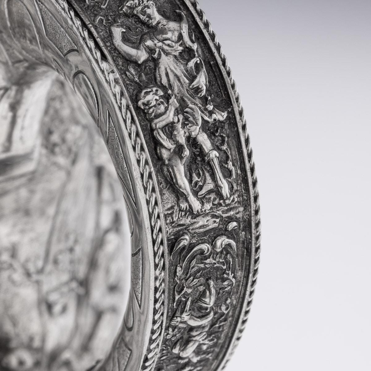 19th Century German Monumental Solid Silver Tankard, Neresheimer, Hanau c.1890 For Sale 13
