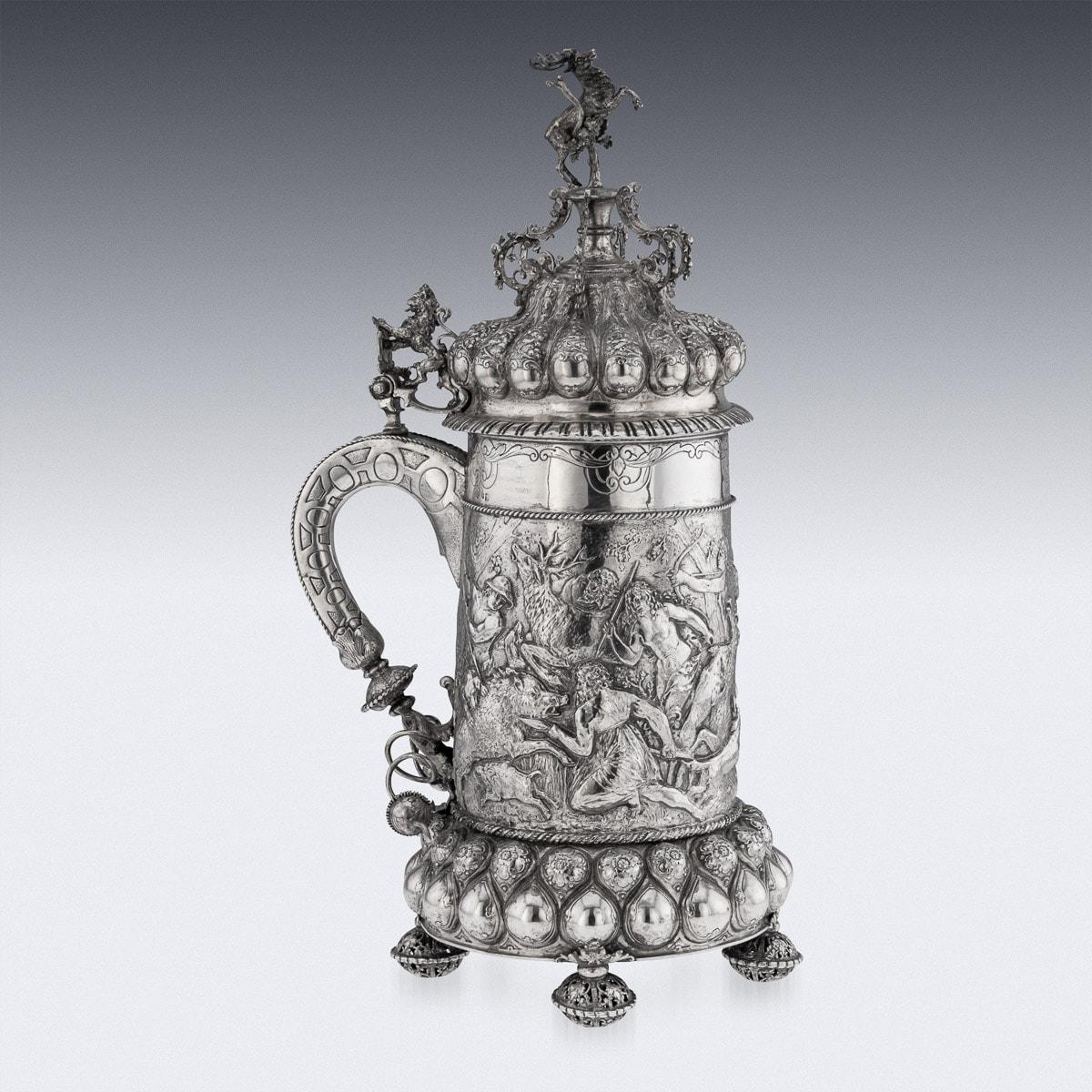 19th Century German Monumental Solid Silver Tankard, Neresheimer, Hanau c.1890 In Good Condition For Sale In Royal Tunbridge Wells, Kent
