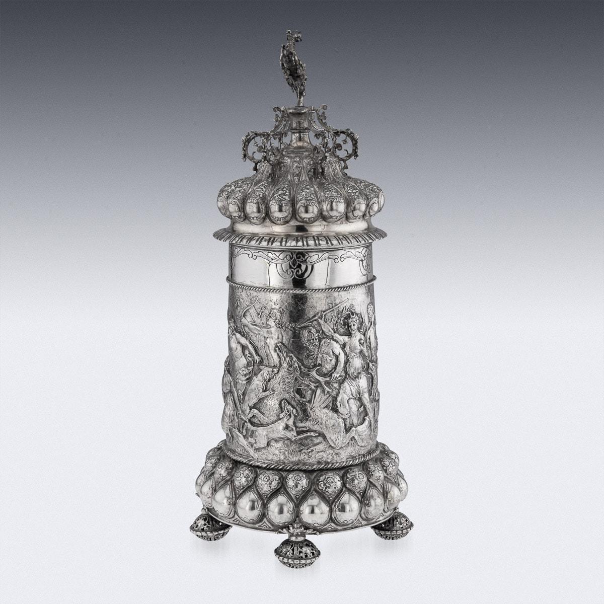 19th Century German Monumental Solid Silver Tankard, Neresheimer, Hanau c.1890 For Sale 1