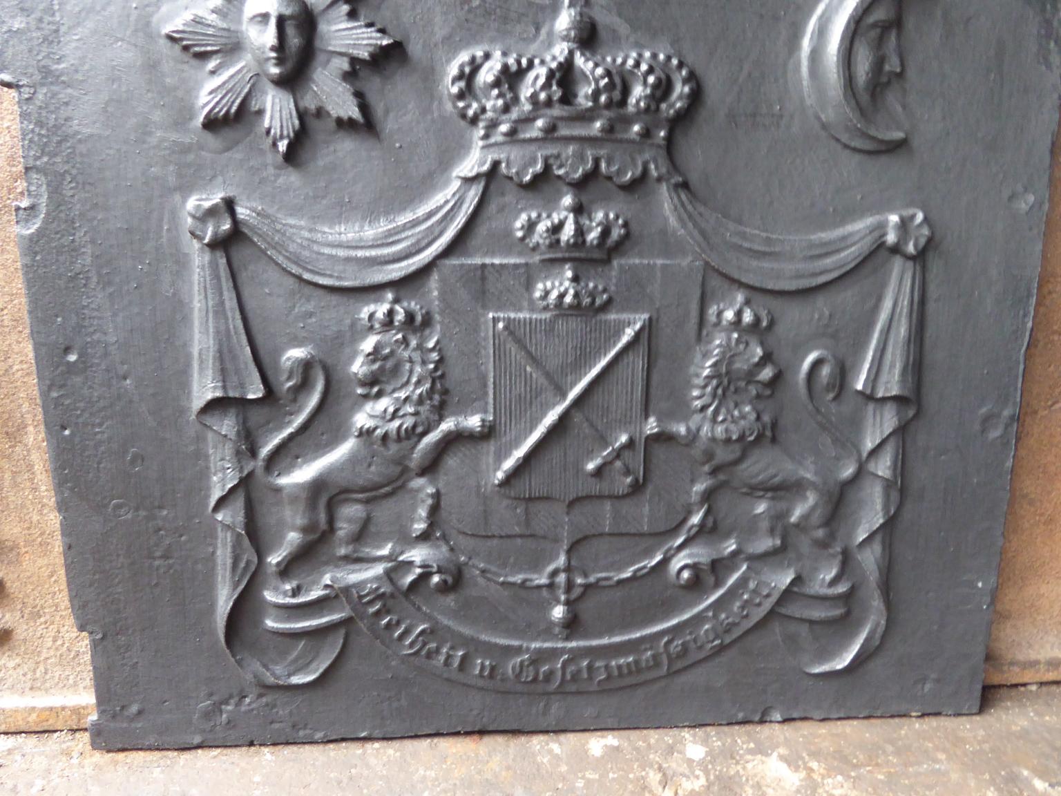 19th Century German Napoleon III 'Coat of Arms' Fireback In Good Condition In Amerongen, Amerongen