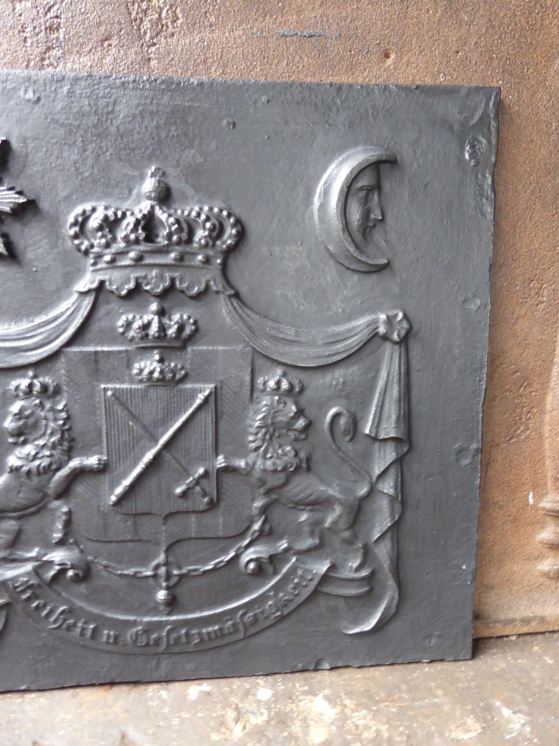 Iron 19th Century German Napoleon III 'Coat of Arms' Fireback