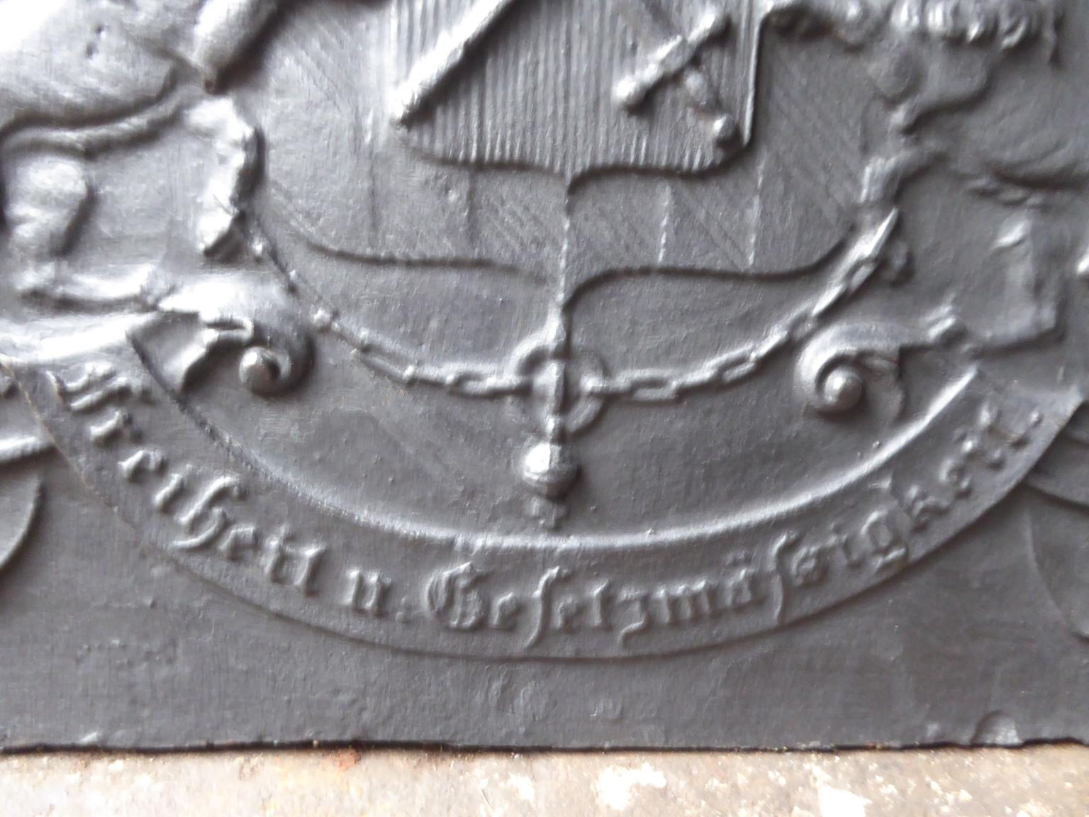 19th Century German Napoleon III 'Coat of Arms' Fireback 1