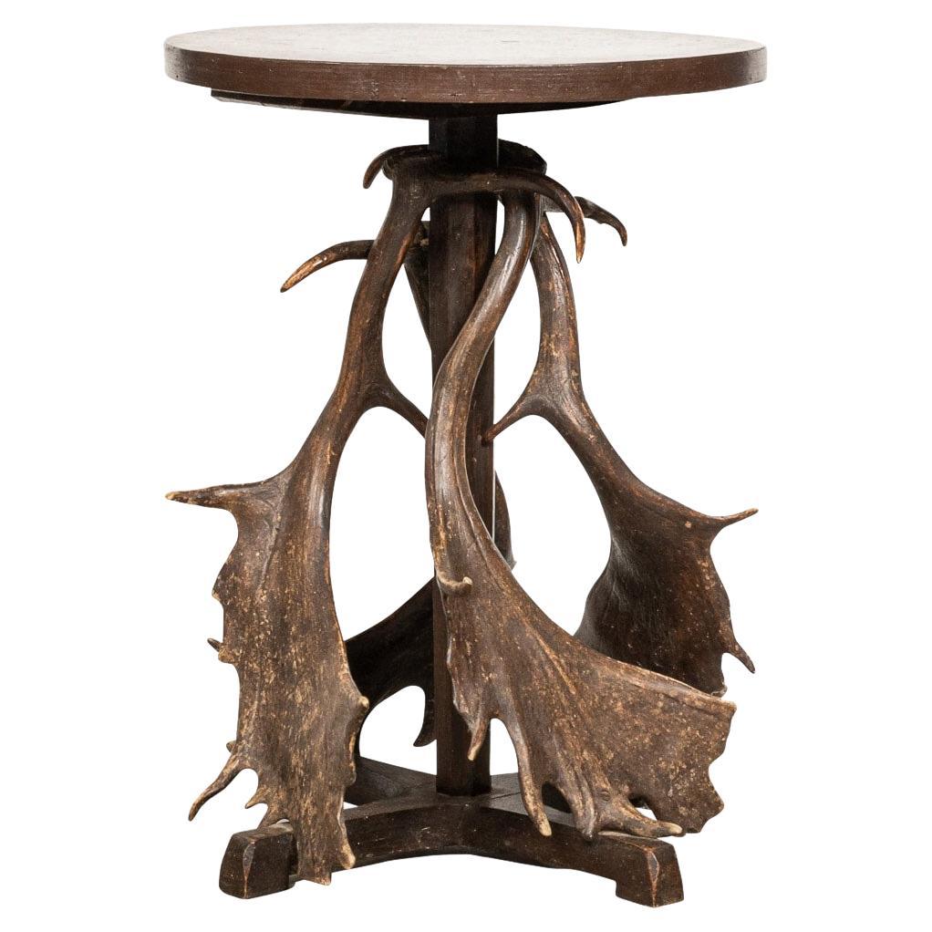 19th Century German Or Swiss Black Forest Side Table, c.1890