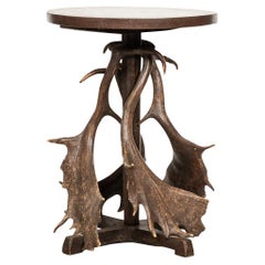 19th Century German Or Swiss Black Forest Side Table, c.1890