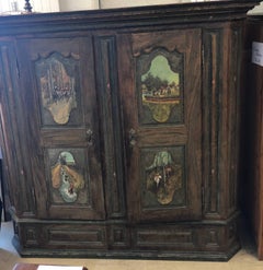 19th Century German Painted Armoire / Wardrobe