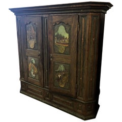 19th Century German Painted Armoire / Wardrobe