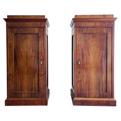 19th Century German Pair of Biedermeier Mahogany Podiums - Antique Pedestals