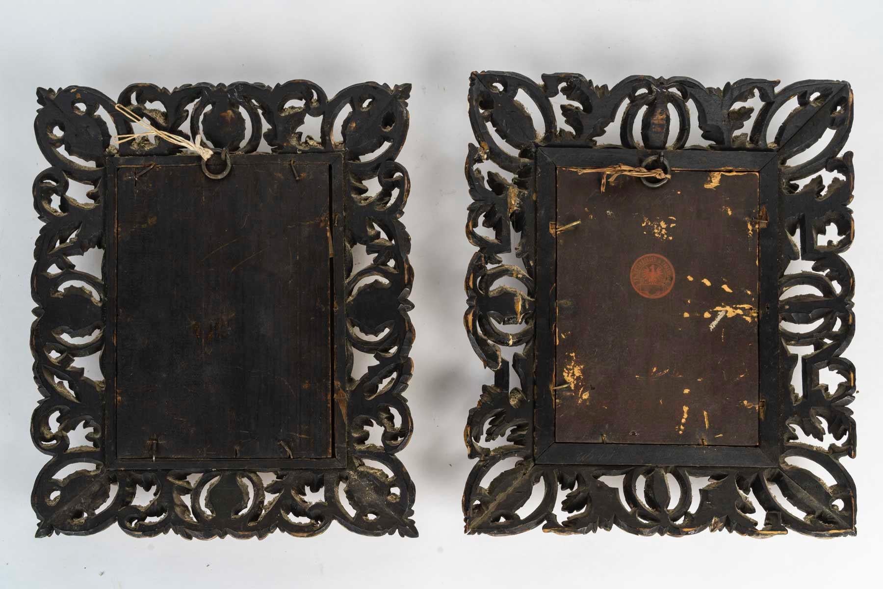 19th Century German Pair of Hand-painted Porcelain Plaques, attributed to KPM For Sale 5
