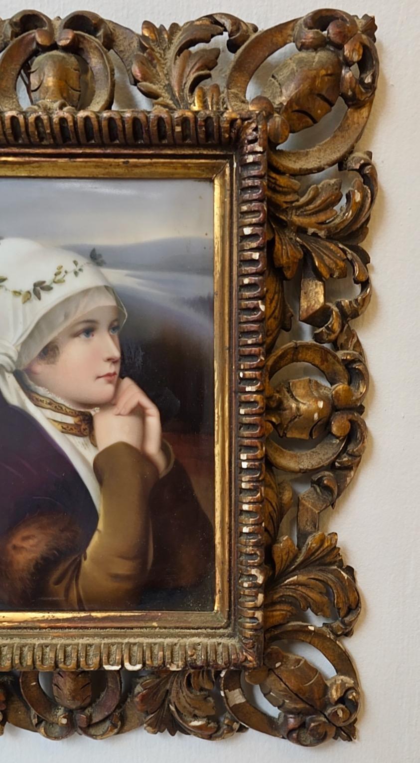 19th Century German Pair of Hand-painted Porcelain Plaques, attributed to KPM For Sale 2
