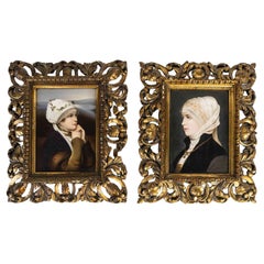 19th Century German Pair of Hand-painted Porcelain Plaques, attributed to KPM