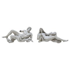 19th Century German Pair of Sculptures in Zinc by Philipp Konrad Moritz Geiss