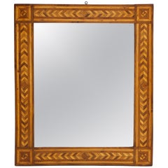 19th Century German Parquetry Wall Mirror
