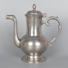 Deutscher Zinntopf des 19. Jahrhunderts mit Deckel